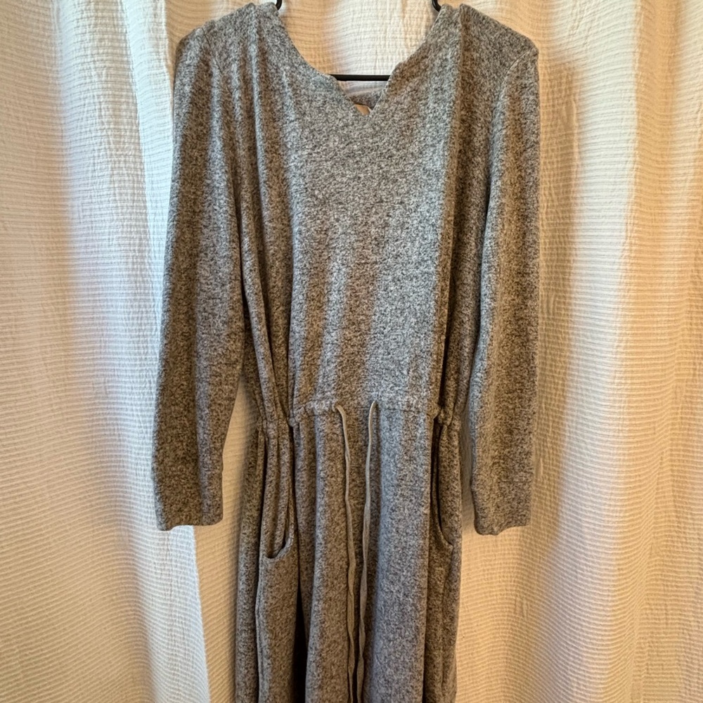 Soft Surroundings Heather Gray Long Sleeve Dress